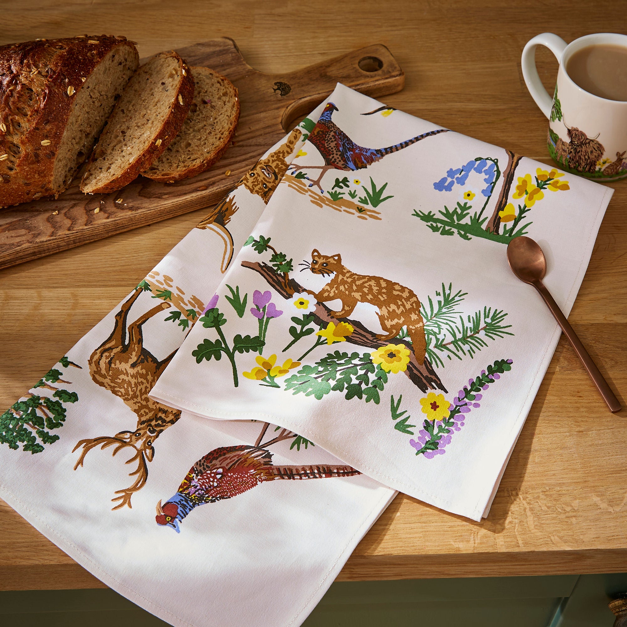 Thistlewood Cotton Tea Towel in Green - Tea Towel - Ulster Weavers