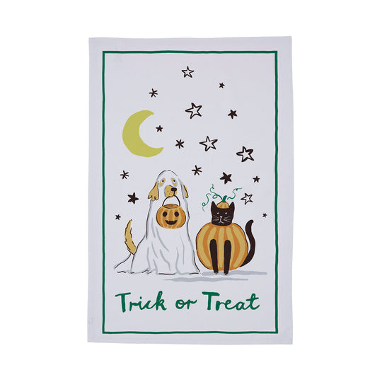 Trick or Treat Halloween Cotton Tea Towel in Multicolour 74 x 48cm