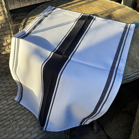 Waffle Cotton Tea Towel in Black