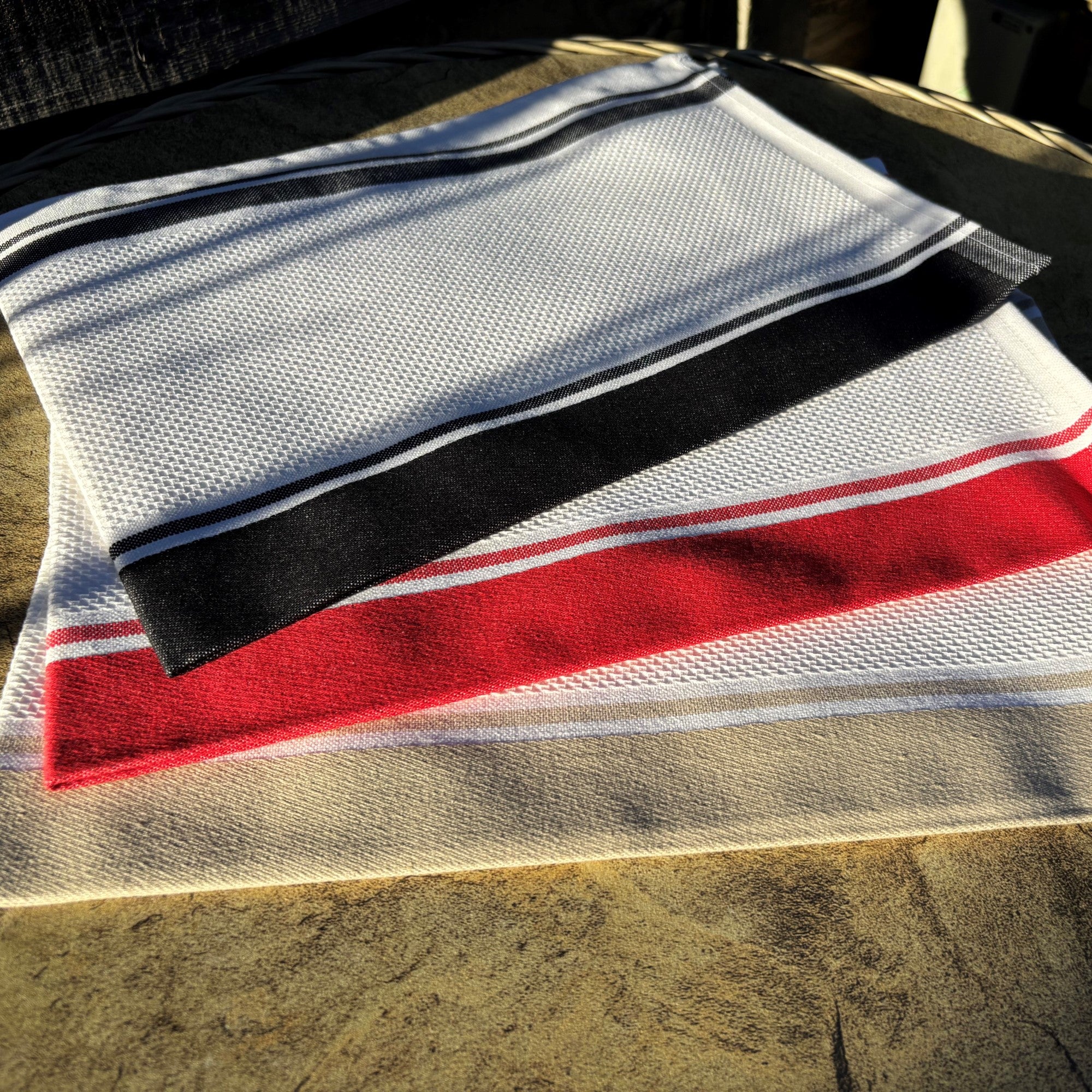 Waffle Cotton Tea Towel in Black - Tea Towel - Ulster Weavers