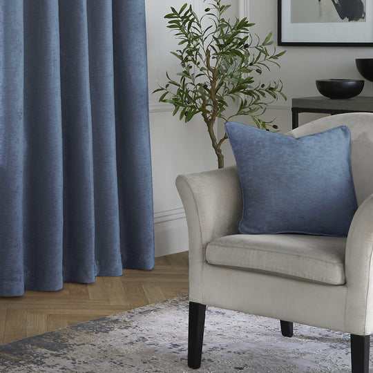 Textured Chenille Cushion in Navy 43 x 43cm