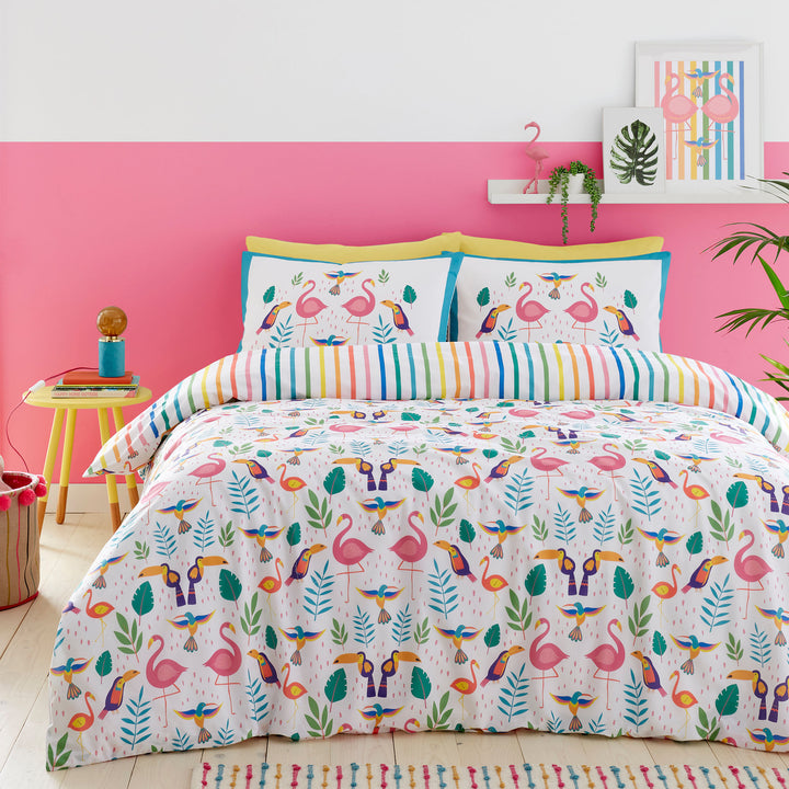 Tropical Flamingo Duvet Cover Set by Fusion in Pink - Duvet Cover Set - Fusion
