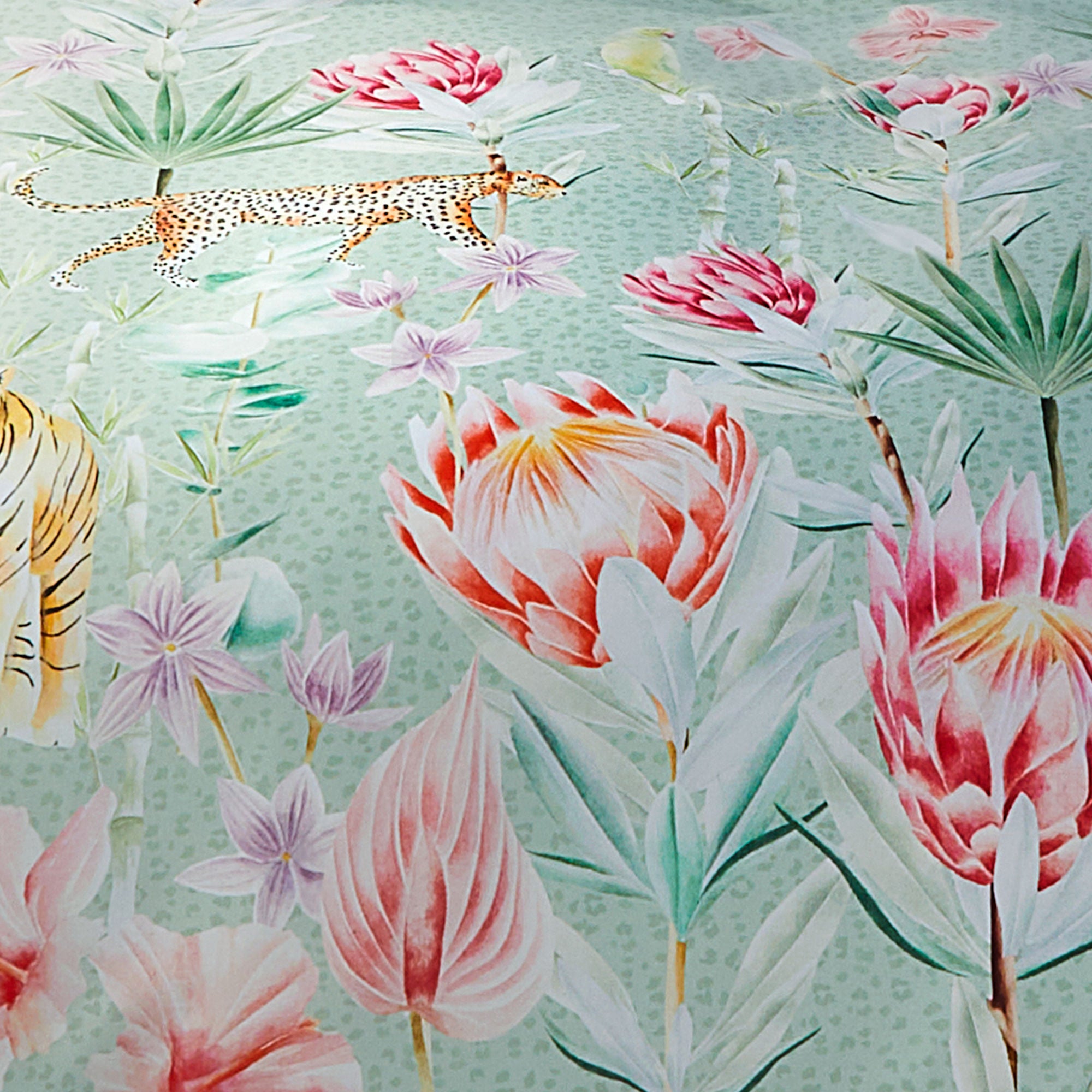 Tropical Leopard Duvet Cover Set by Soiree in Green - Duvet Cover Set - Soiree