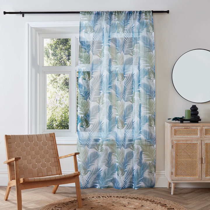 Tropical Voile Panel by Fusion in Teal - Voile Panel - Fusion