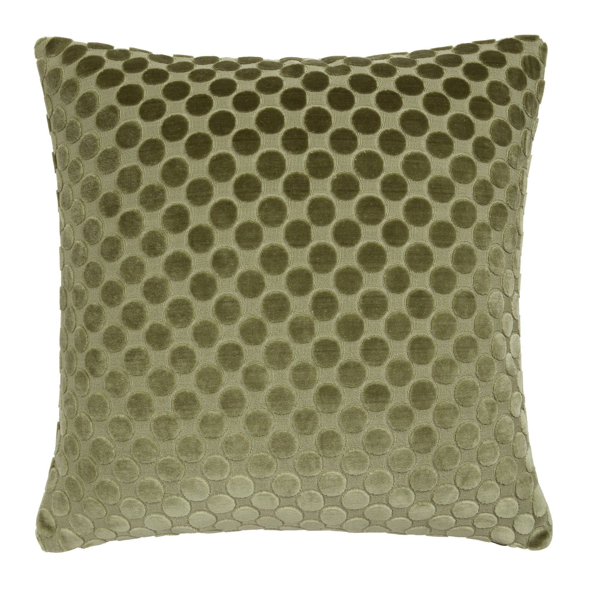 Velvet Spot Cushion in Green 43 x 43cm - Cushion - Soiree