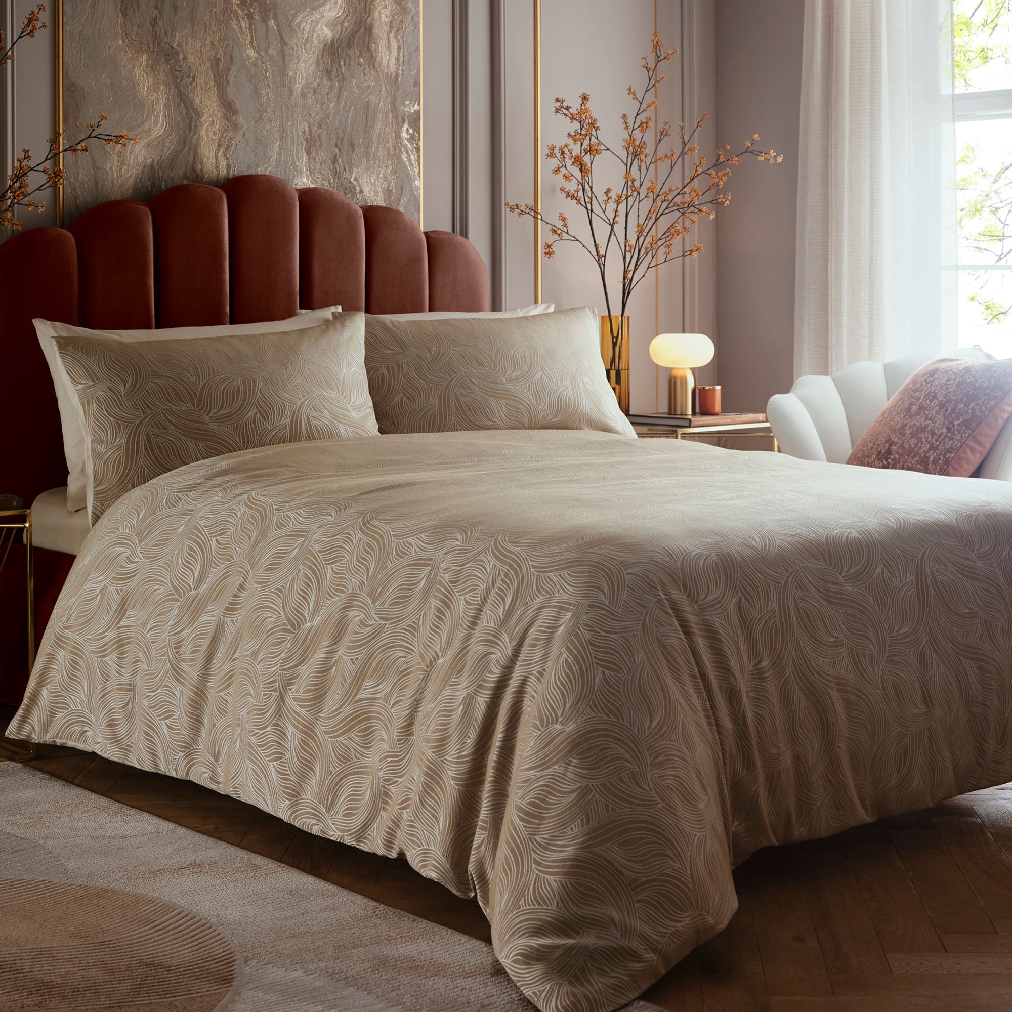 Venus Grace Duvet Cover Set in Natural
