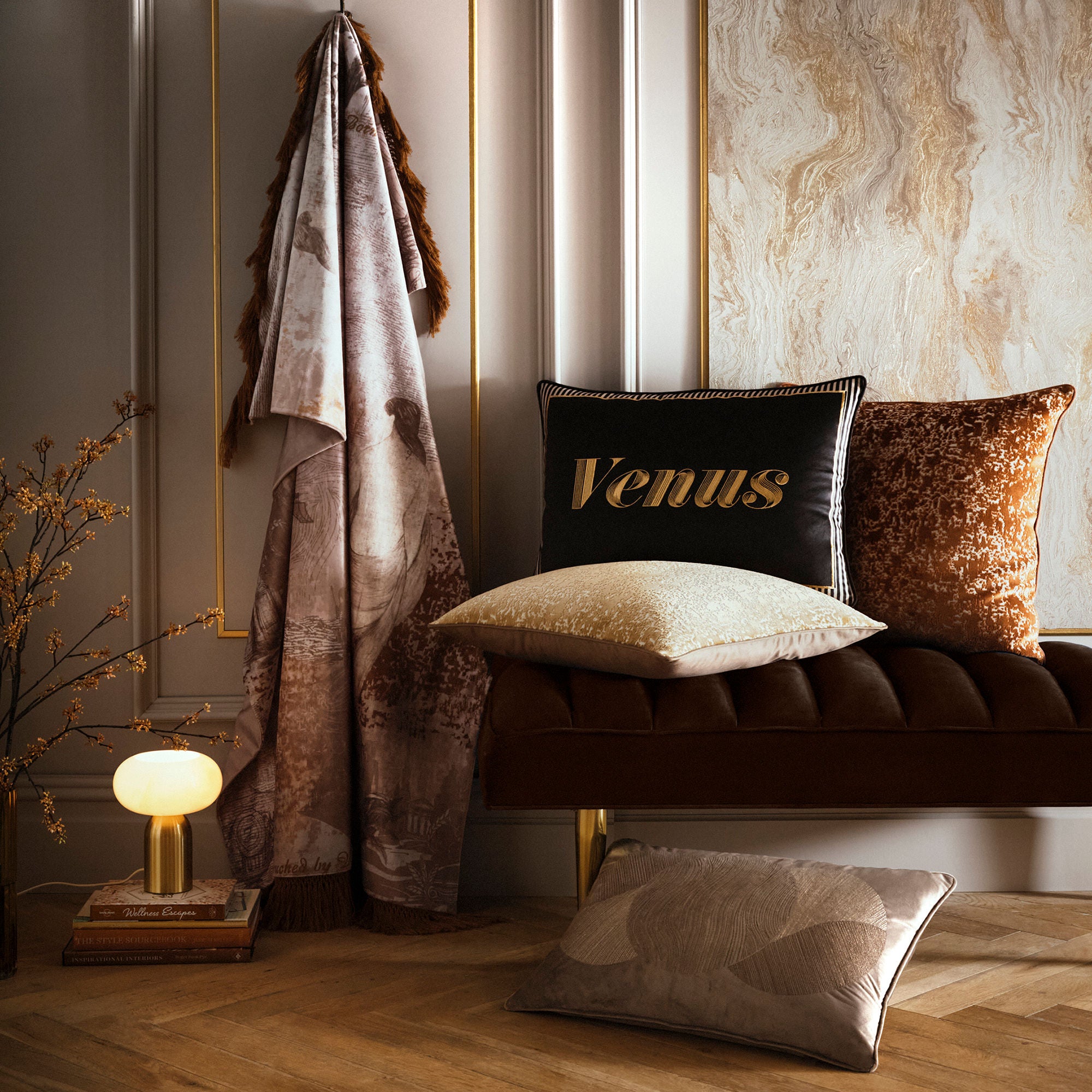Venus Signature Cushion in Black 40 x 60cm