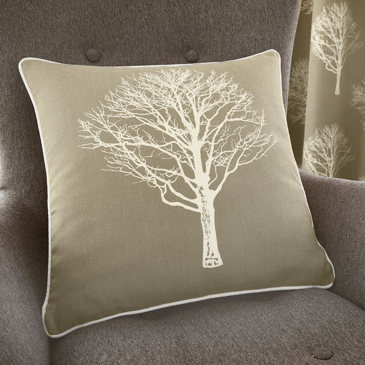Woodland Trees Cushion by Fusion in Linen 43 x 43cm - Cushion - Fusion