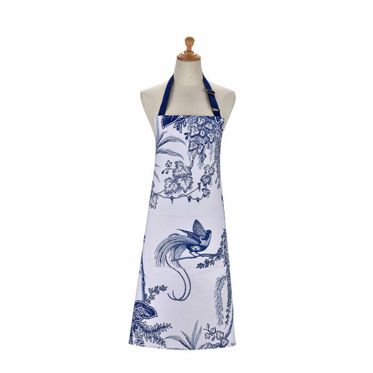 Willow Toile Cotton Apron in Blue