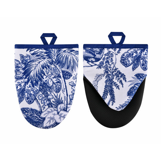 Willow Toile Microwave Mitts Pair in Blue