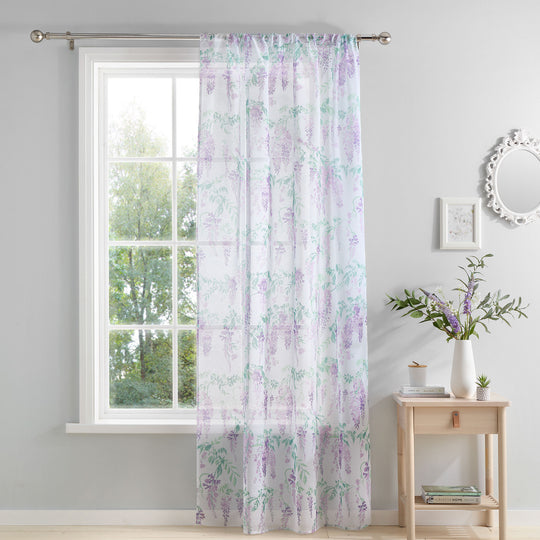 Wisteria Voile Panel in Lilac
