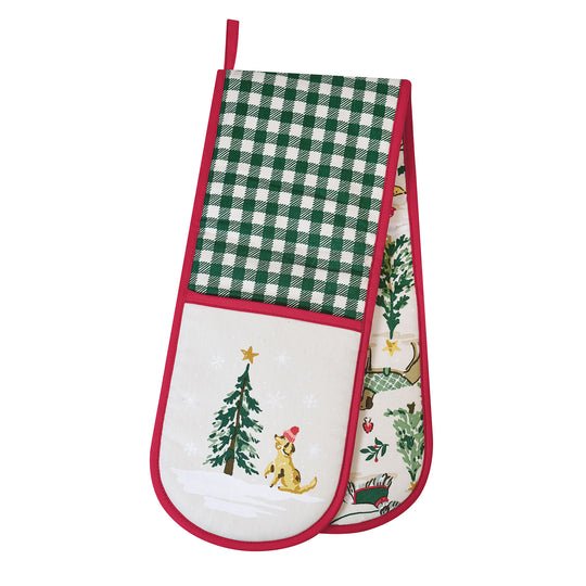 Winter Walkies Double Oven Glove in Beige