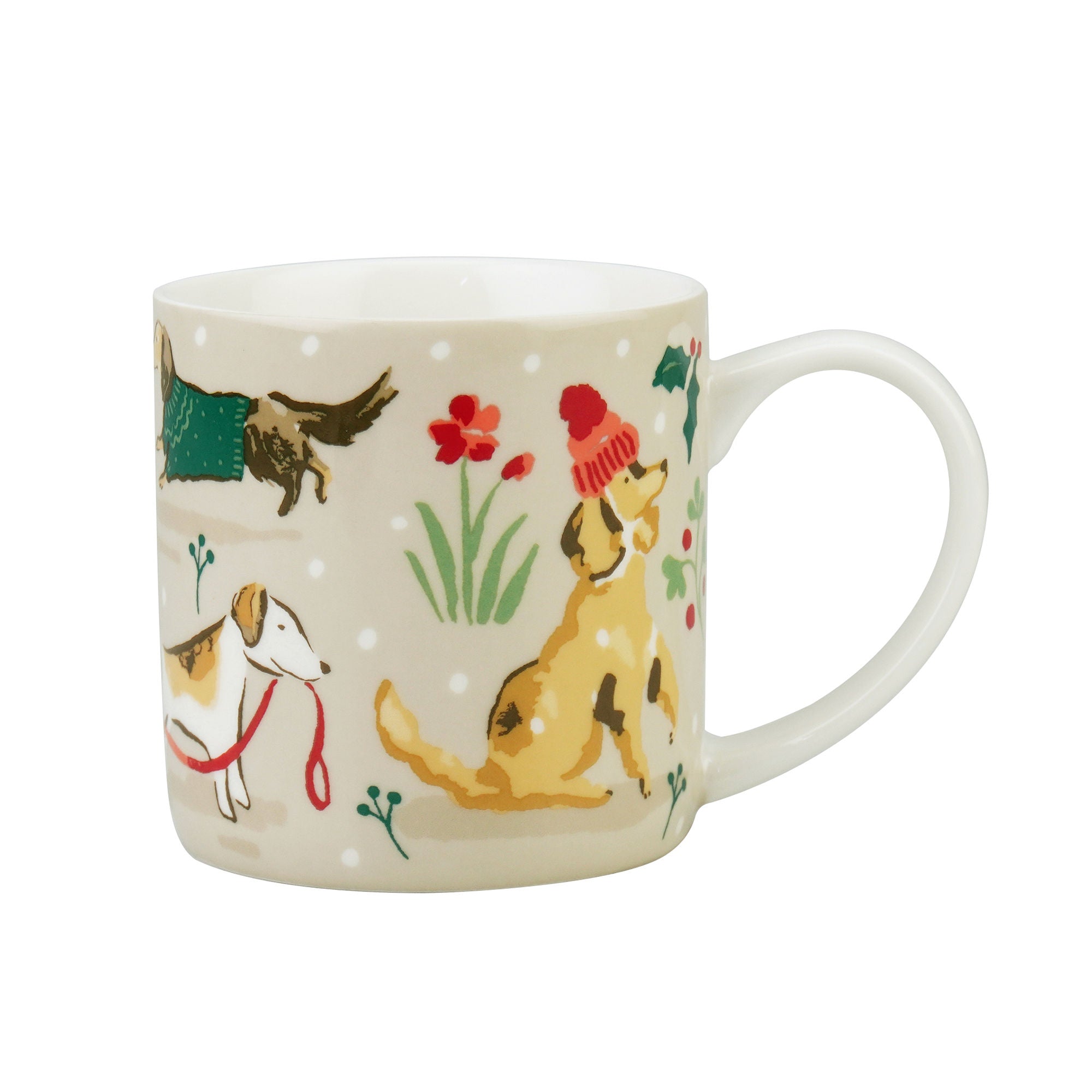 Winter Walkies Bone China Mug in Beige - Mug - Ulster Weavers