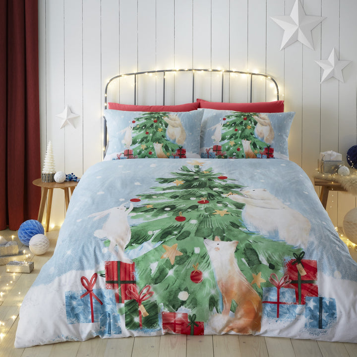 Winter Friends Duvet Cover Set by Fusion in Green - Duvet Cover Set - Fusion