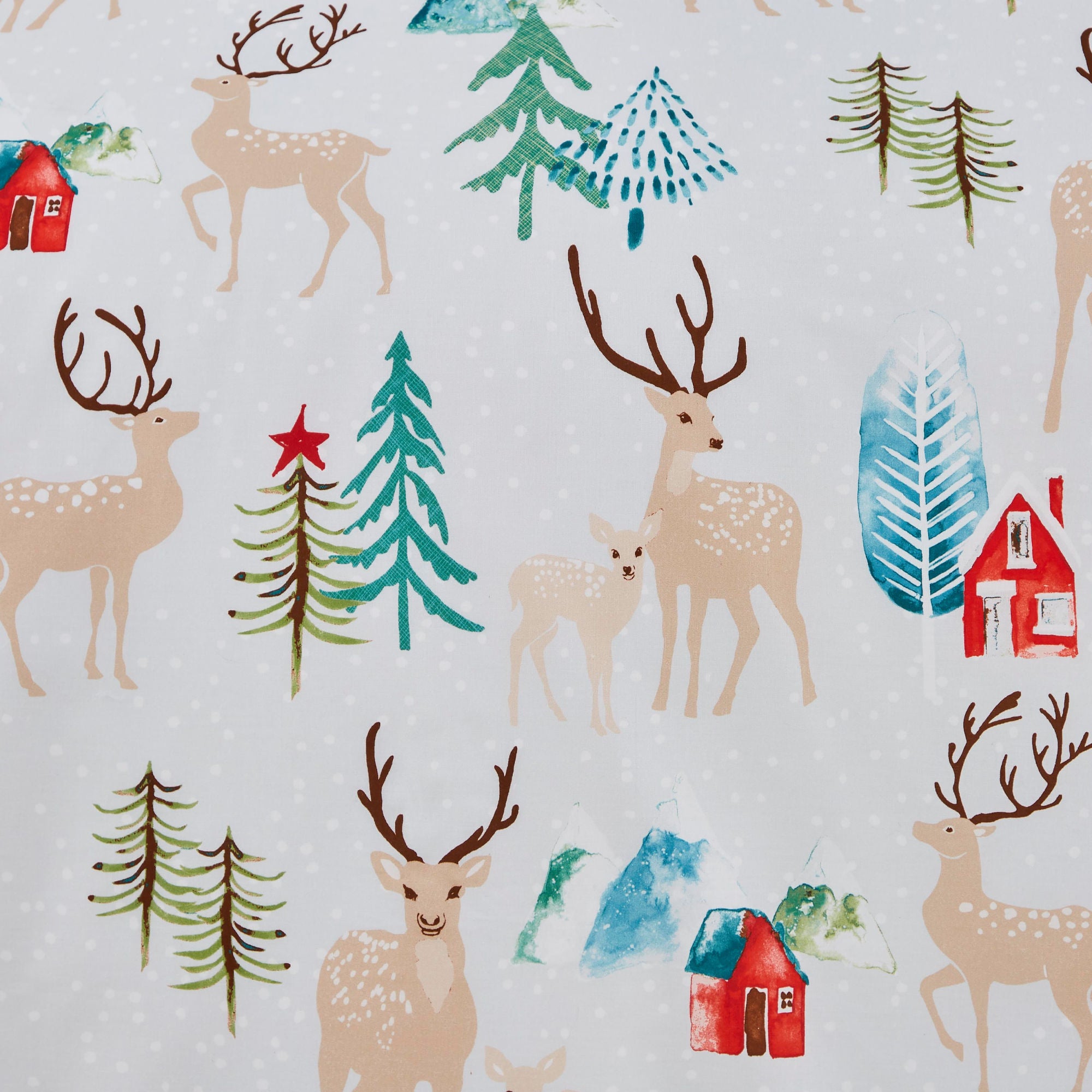 Winter Stag Duvet Cover Set by Fusion Christmas in Multi - Duvet Cover Set - Fusion Christmas