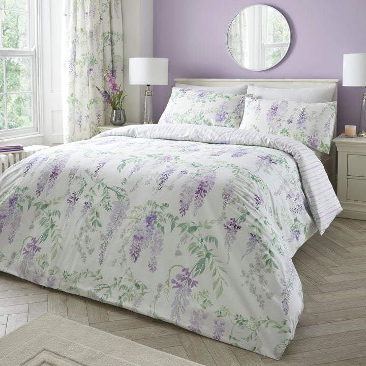 Wisteria Duvet Cover Set by Dreams & Drapes Design in Lilac - Duvet Cover Set - Dreams & Drapes Design