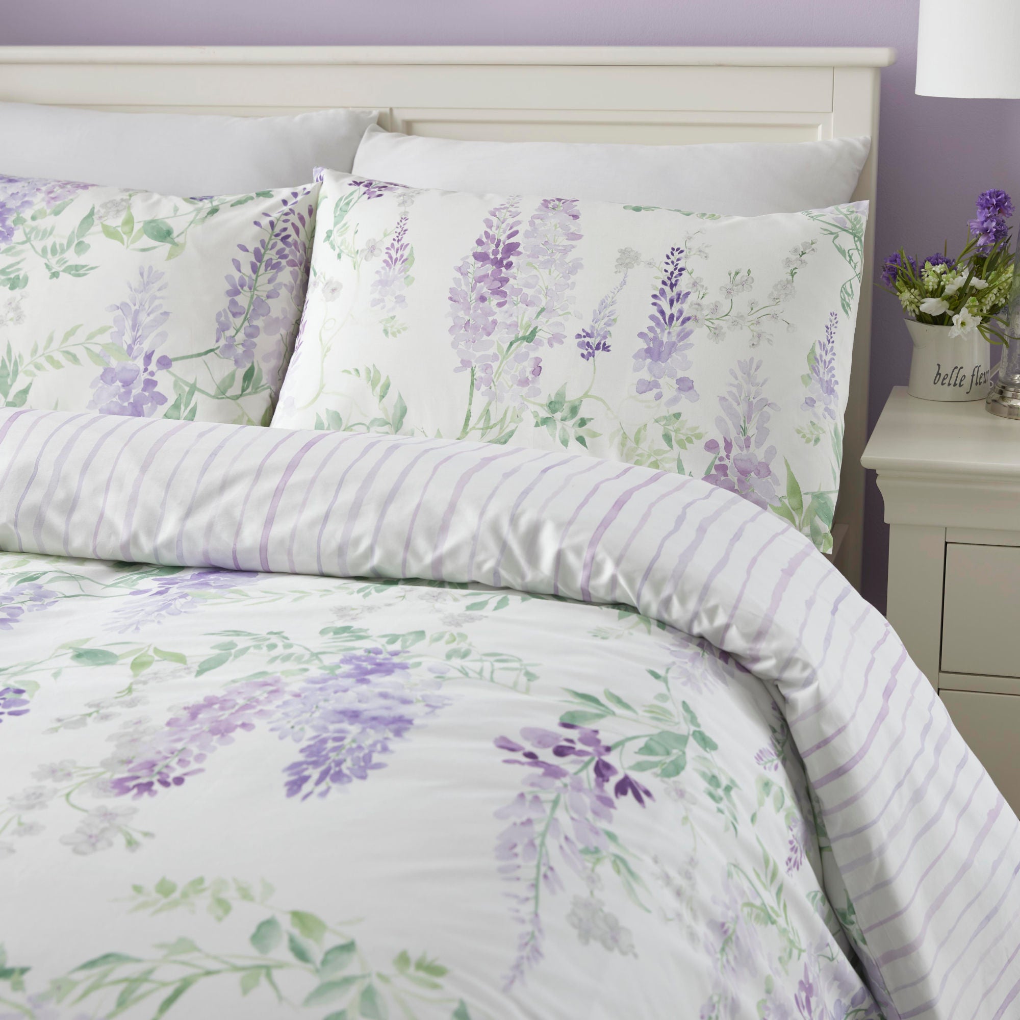 Wisteria Duvet Cover Set by Dreams & Drapes Design in Lilac - Duvet Cover Set - Dreams & Drapes Design