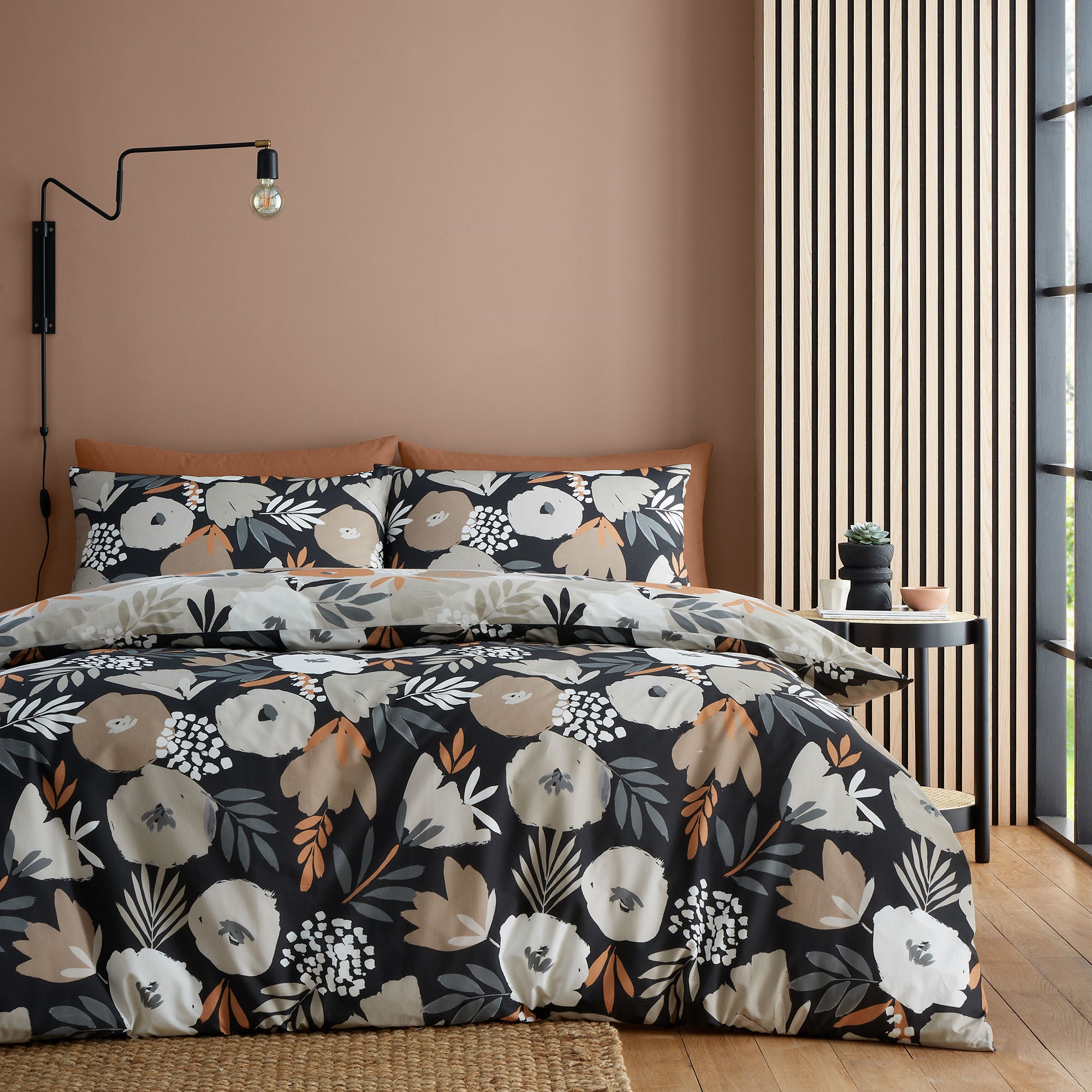 Yasmin Duvet Cover Set by Fusion in Black - Duvet Cover Set - Fusion