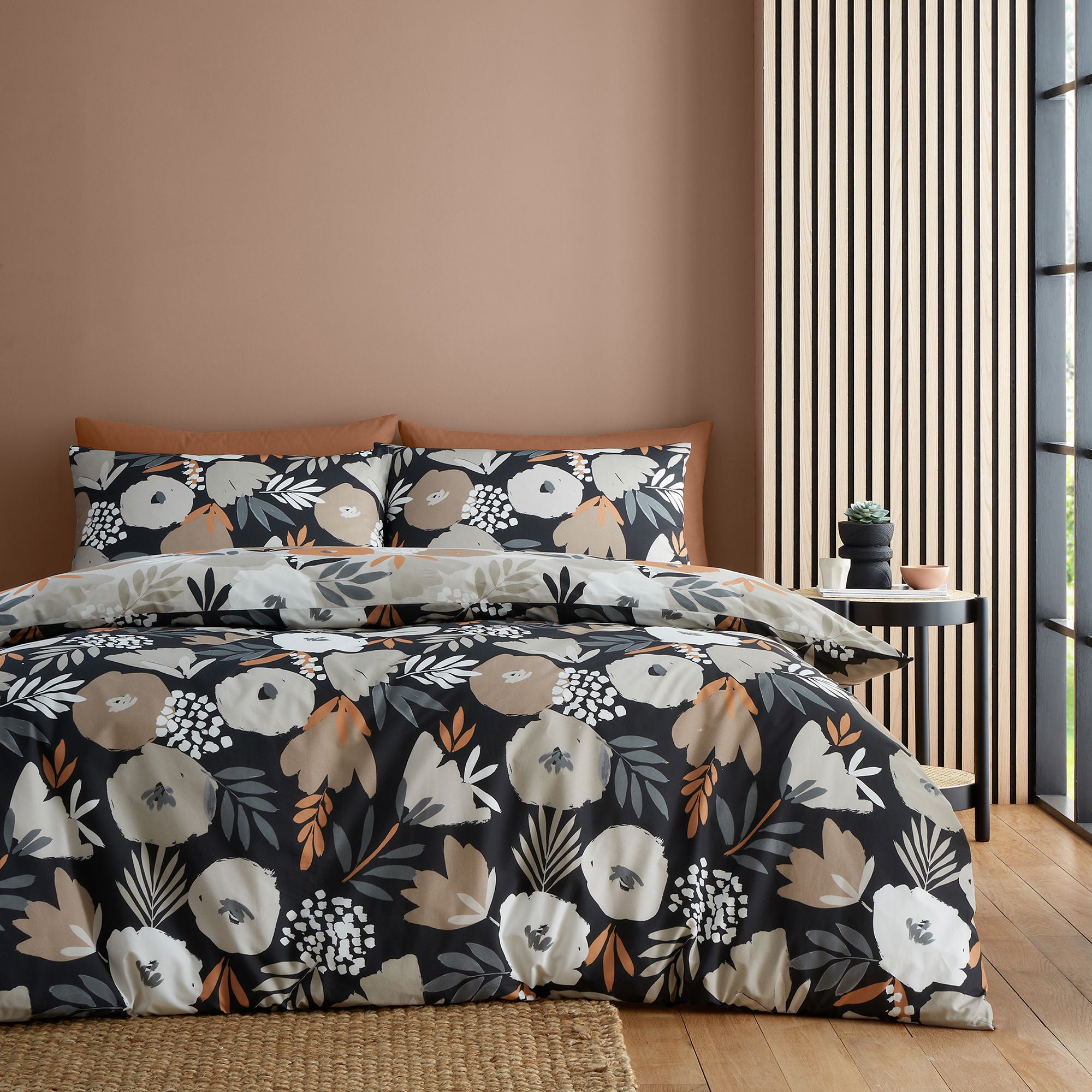 Yasmin Duvet Cover Set by Fusion in Black - Duvet Cover Set - Fusion