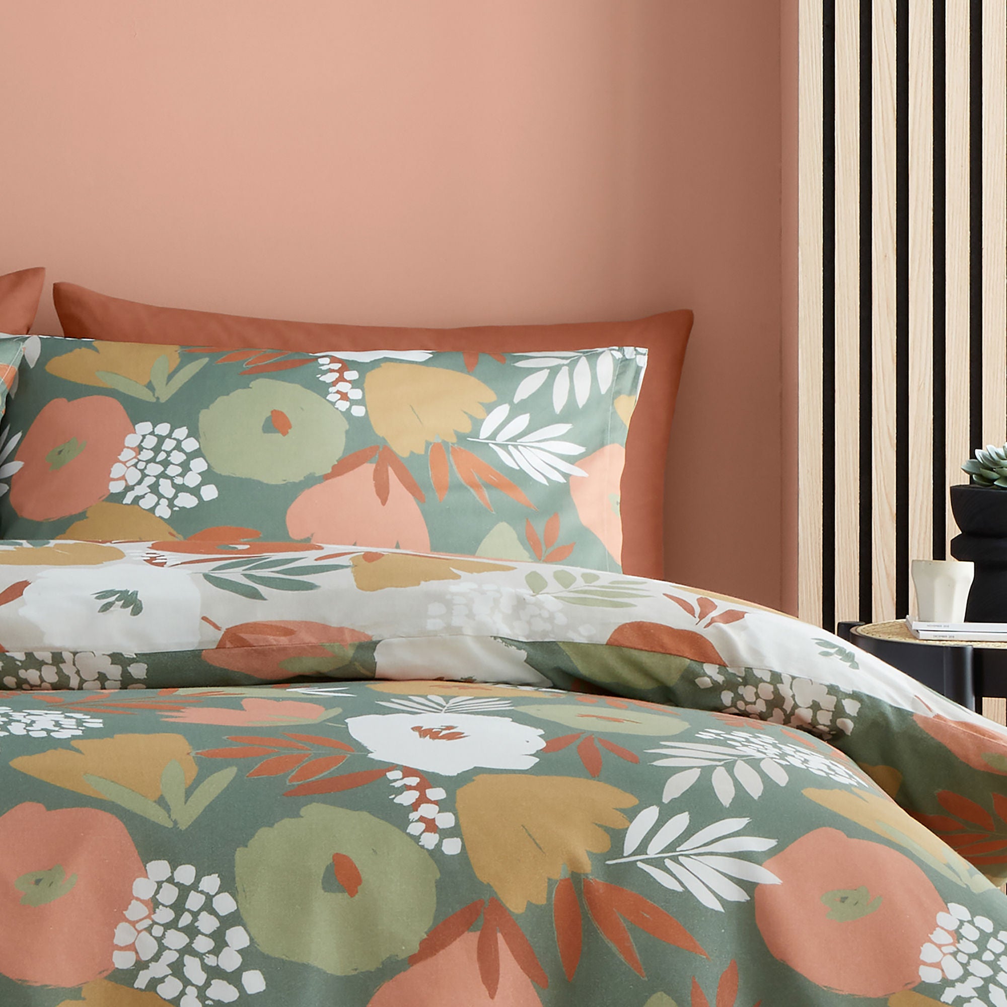 Yasmin Duvet Cover Set by Fusion in Green - Duvet Cover Set - Fusion