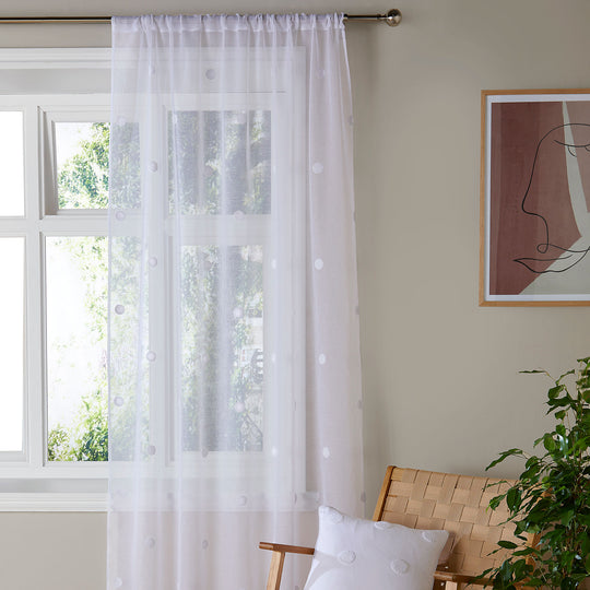 Zara Voile Panel in White