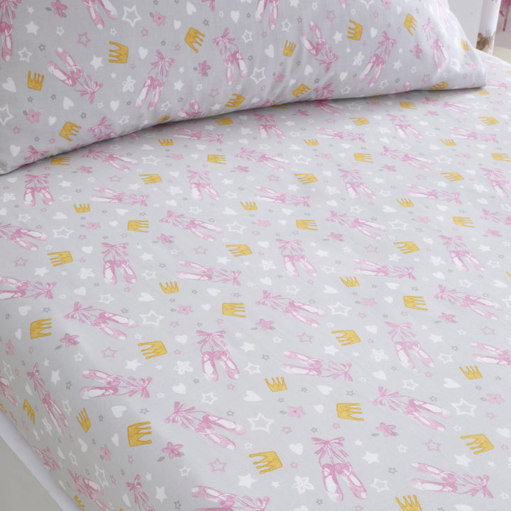 Ballet Dancer 25cm Fitted Bed Sheet by Bedlam in Pink - 25cm Fitted Bed Sheet - Bedlam
