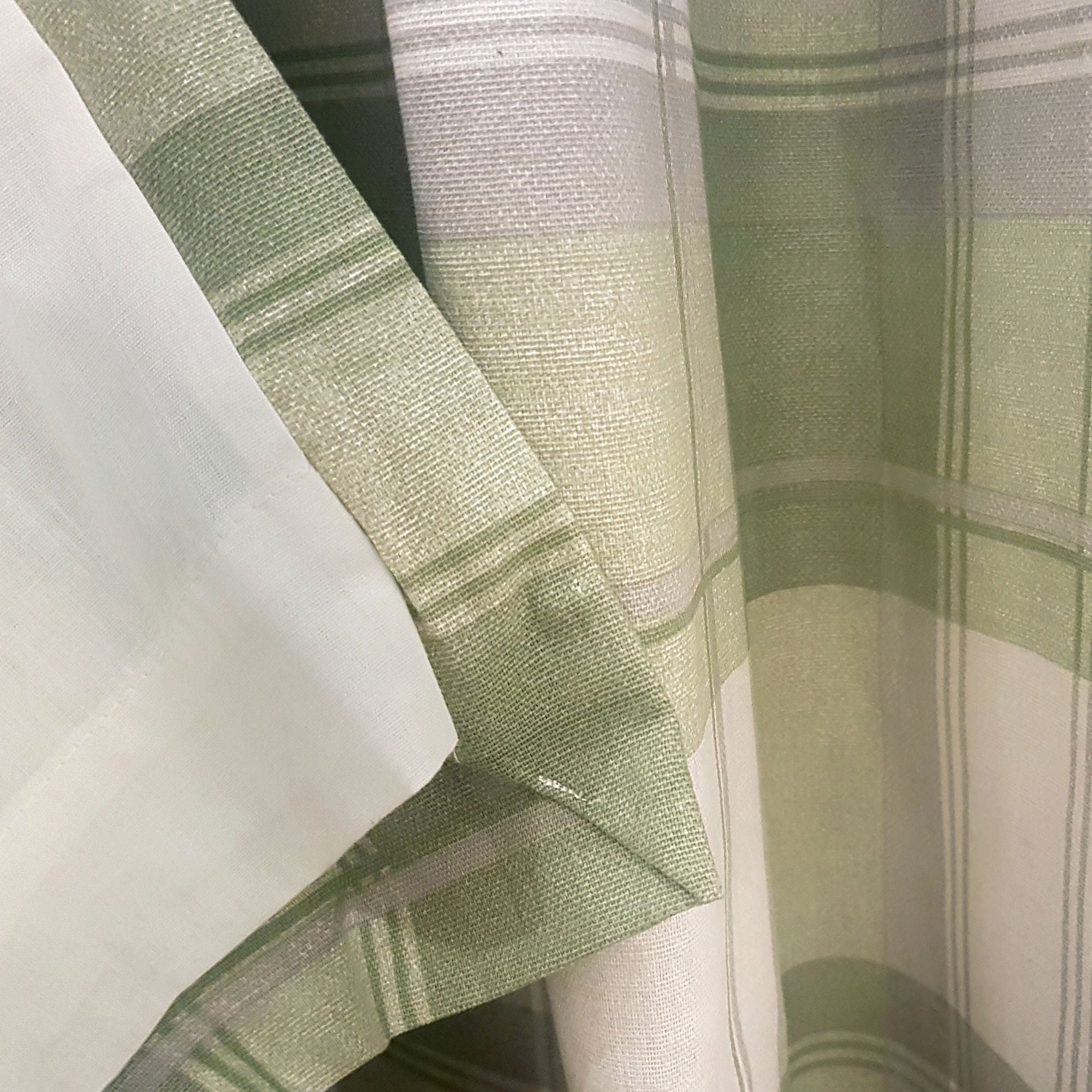 Balmoral Check Pair of Eyelet Curtains by Fusion in Green - Pair of Eyelet Curtains - Fusion