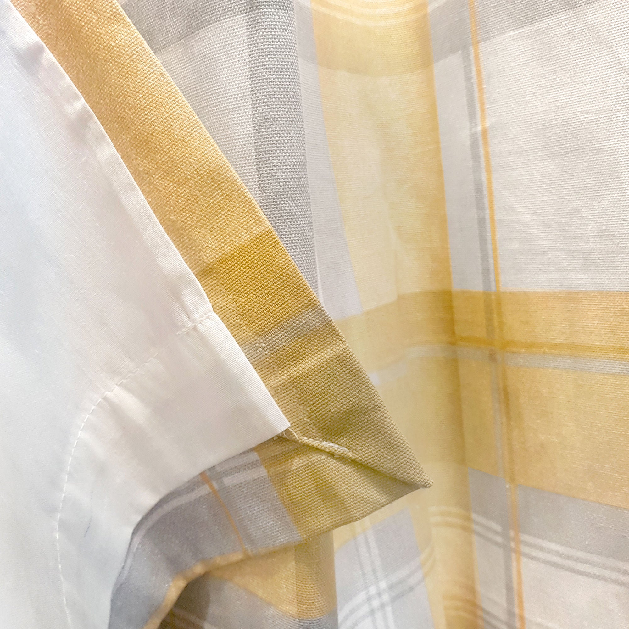 Balmoral Check Pair of Eyelet Curtains by Fusion in Ochre - Pair of Eyelet Curtains - Fusion