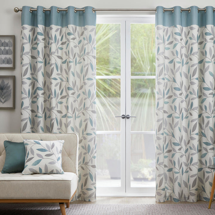Beechwood Pair of Eyelet Curtains by Fusion in Duck Egg - Pair of Eyelet Curtains - Fusion