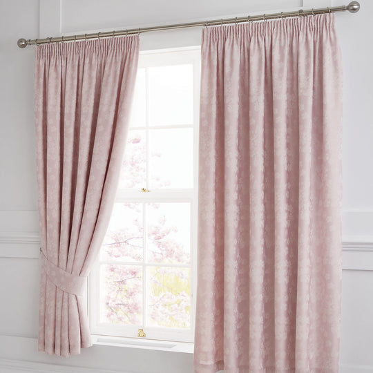 Blossom Pencil Pleat Curtains in Blush