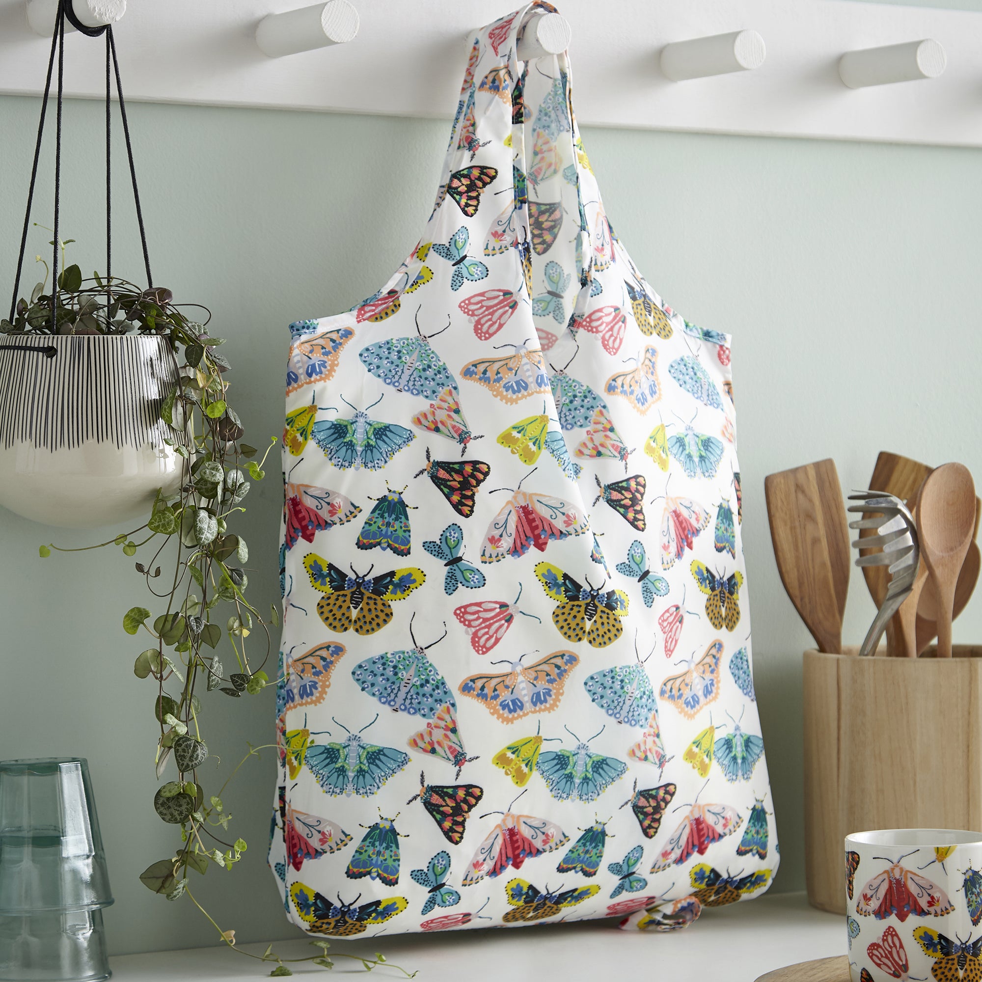 Ulster Weavers Reusable Roll-Up Bag - Butterfly House (Polyester, Multicolour)