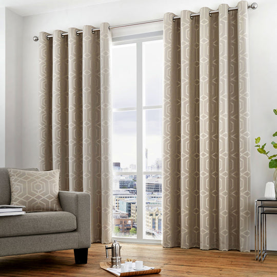 Camberwell Eyelet Curtains in Stone