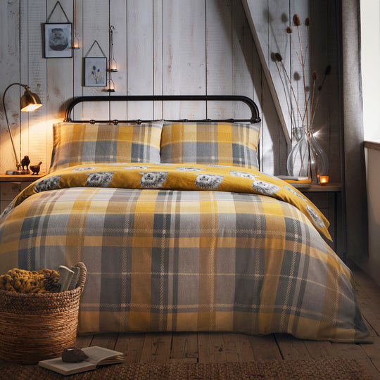 Colville Check Duvet Cover Set in Ochre