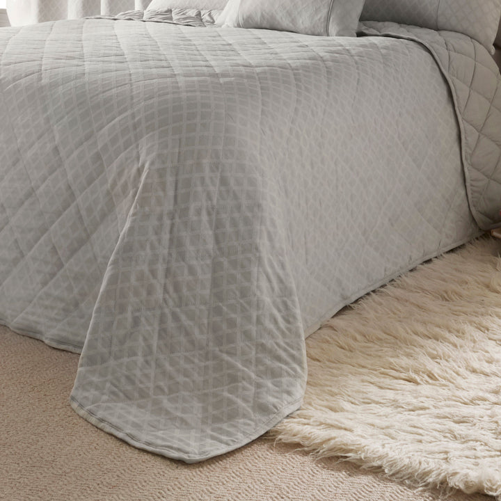 Croma Bedspread by Dreams & Drapes Woven in Silver 240 x 220cm - Bedspread - Dreams & Drapes Woven
