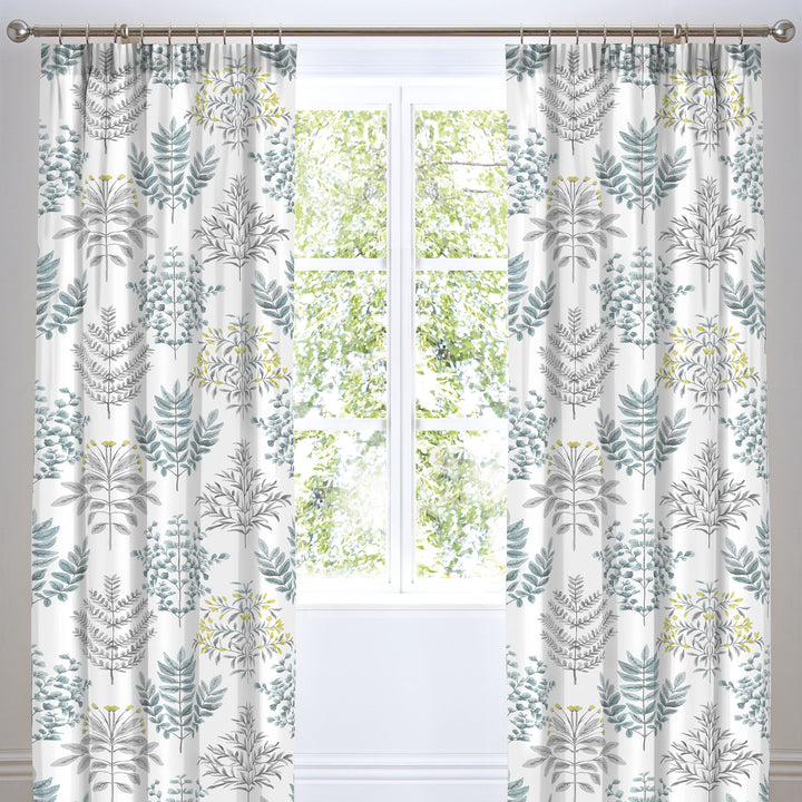 Emily Pair of Pencil Pleat Curtains With Tie-Backs by Dreams & Drapes in Duck Egg - Pair of Pencil Pleat Curtains With Tie-Backs - Dreams & Drapes