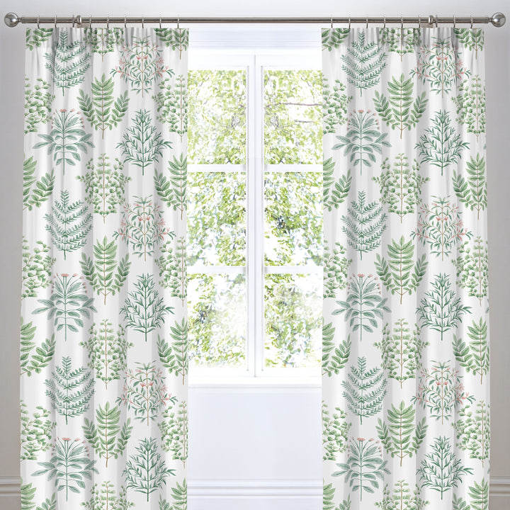 Emily Pair of Pencil Pleat Curtains by Dreams & Drapes in Green - Pair of Pencil Pleat Curtains - Dreams & Drapes