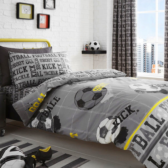 Football Duvet Cover Set in Grey