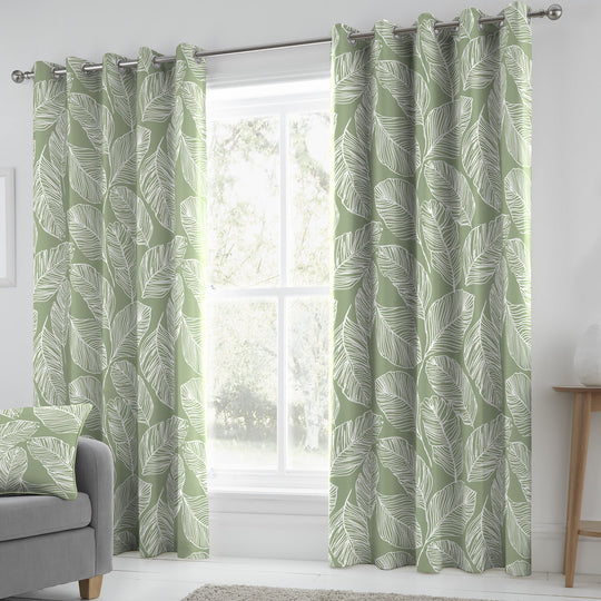 Matteo Eyelet Curtains in Green
