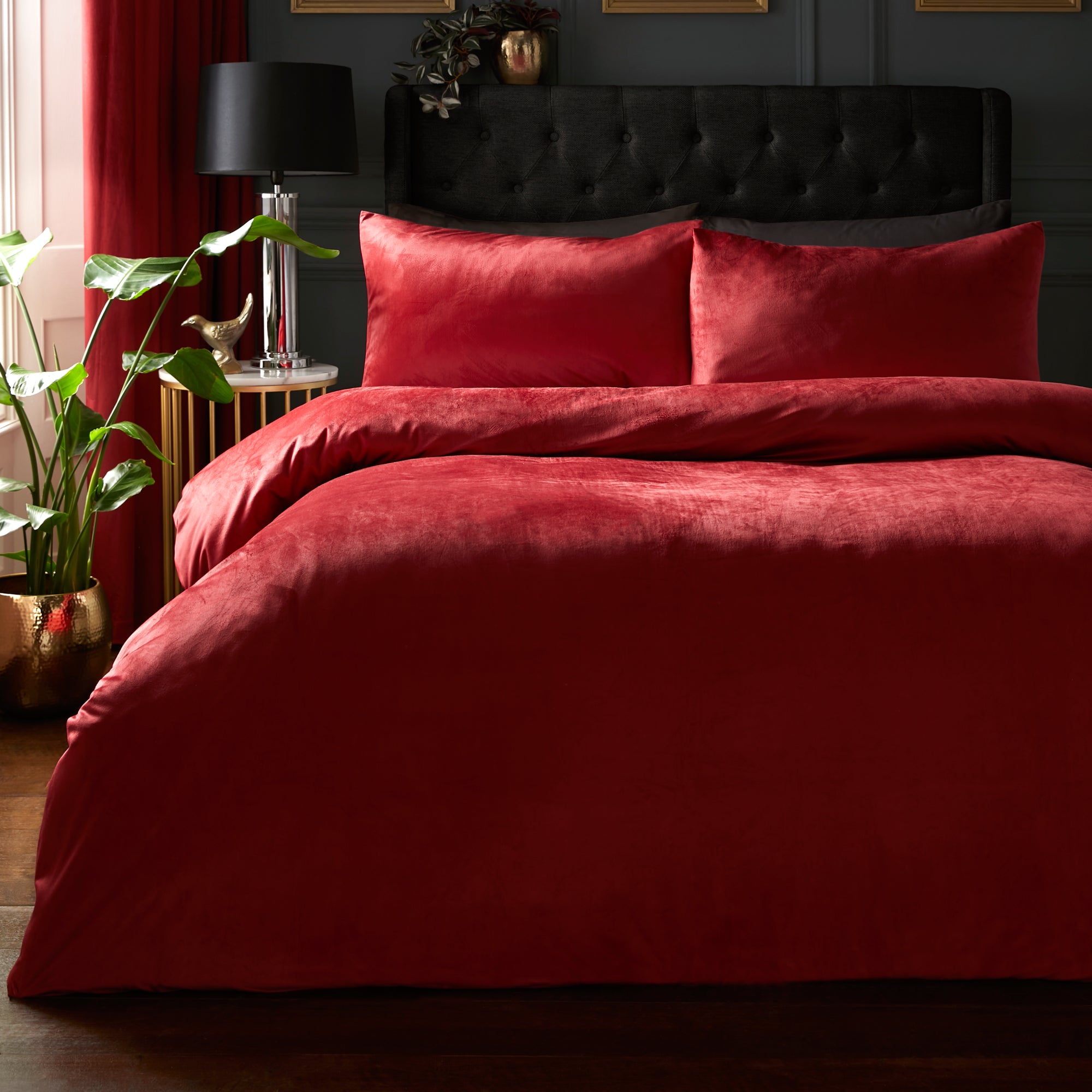 Montrose Duvet Cover Set by Laurence Llewelyn-Bowen in Claret - Duvet Cover Set - Laurence Llewelyn-Bowen