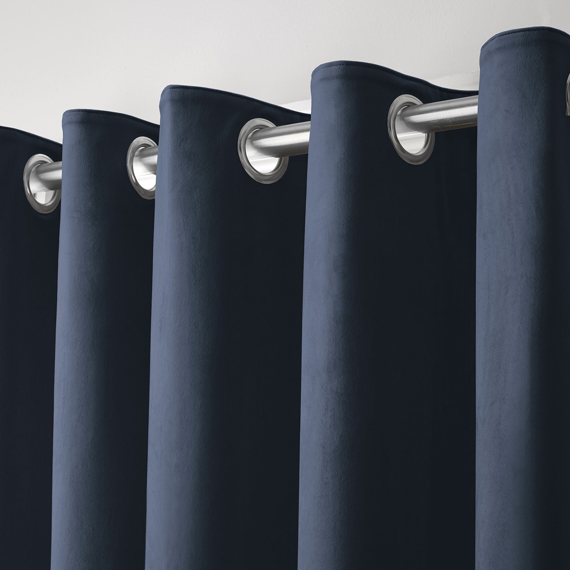 Montrose Pair of Eyelet Curtains by Laurence Llewelyn-Bowen in Navy - Pair of Eyelet Curtains - Laurence Llewelyn-Bowen