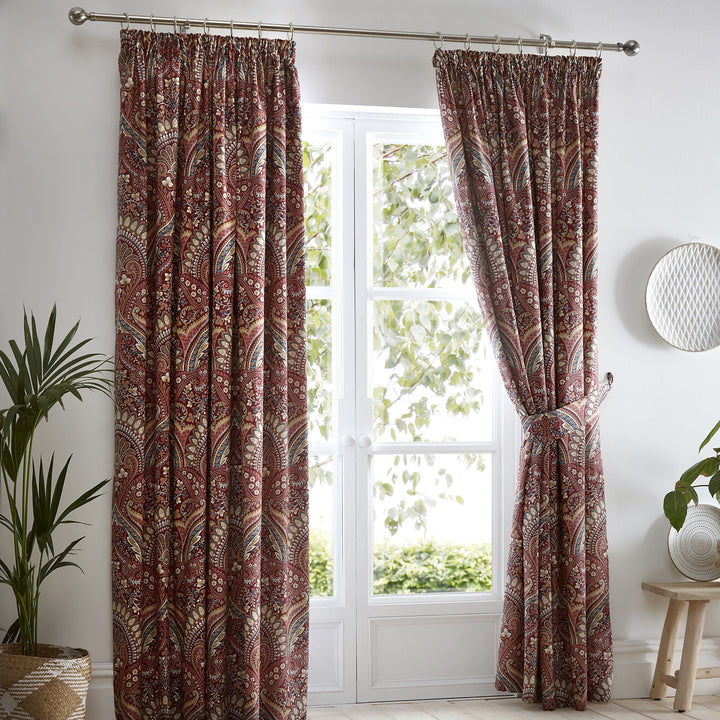 Palais Pair of Pencil Pleat Curtains With Tie-Backs by Dreams & Drapes in Multicolour - Pair of Pencil Pleat Curtains With Tie-Backs - Dreams & Drapes
