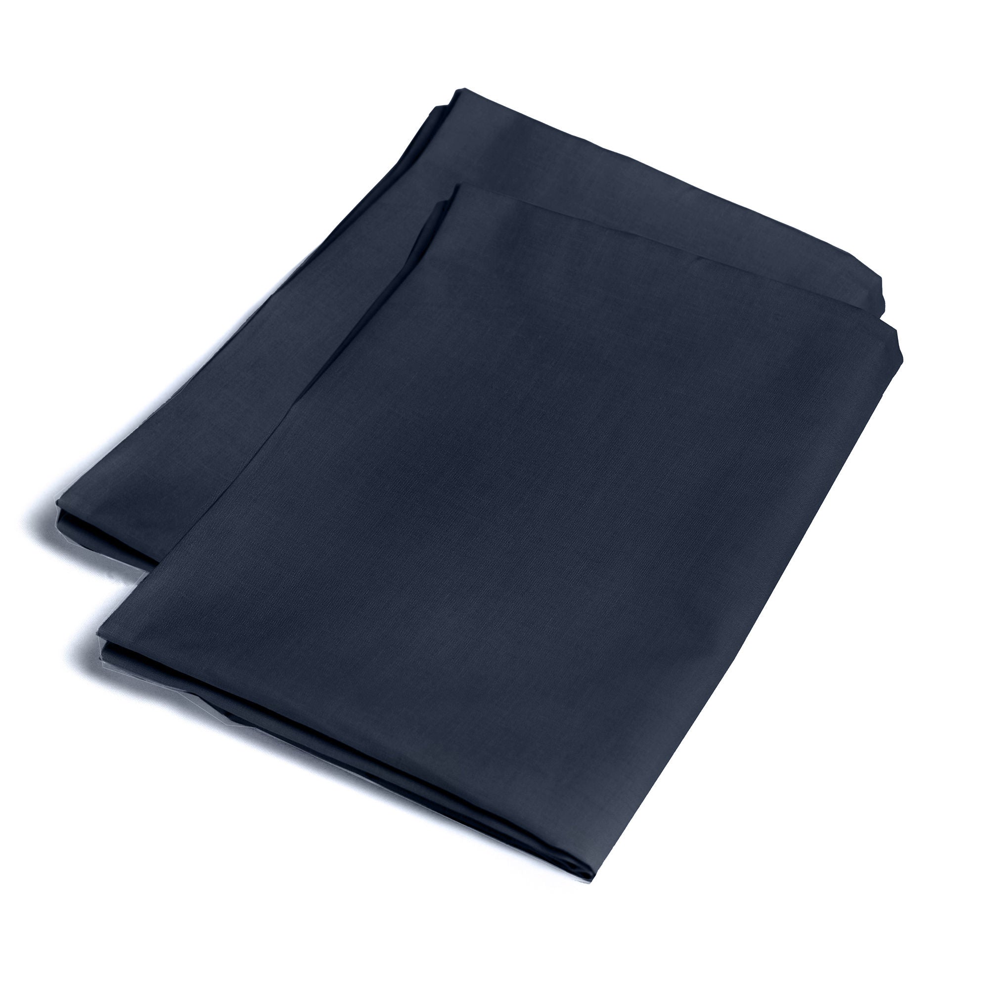 Plain Dyed Pair of Housewife Pillowcases by Serene in Navy 50 x 75cm - Pair of Housewife Pillowcases - Serene