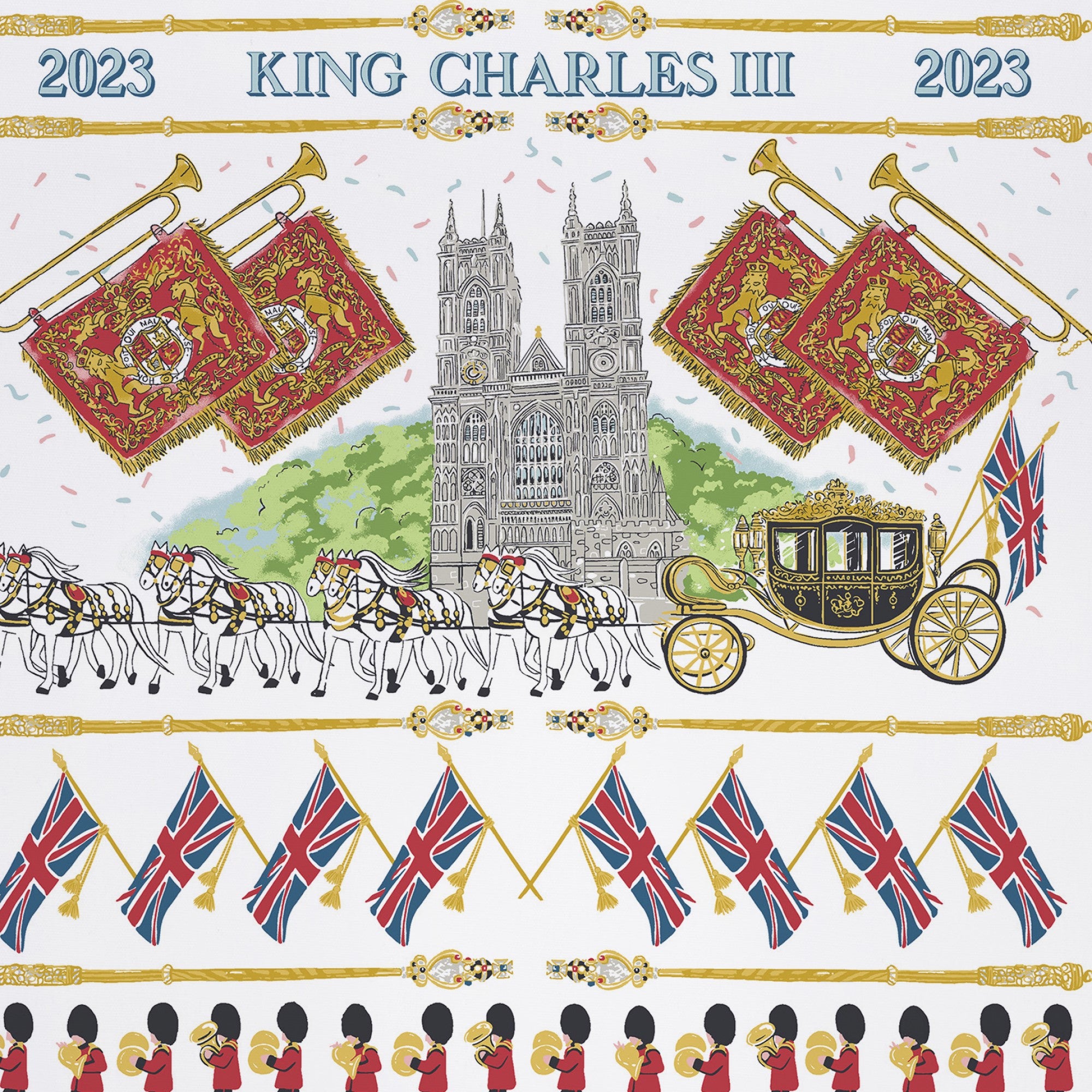 Ulster Weavers Commemorative 100% Cotton Tea Towel - King Charles III 2023 Celebration - Tea Towel - Ulster Weavers