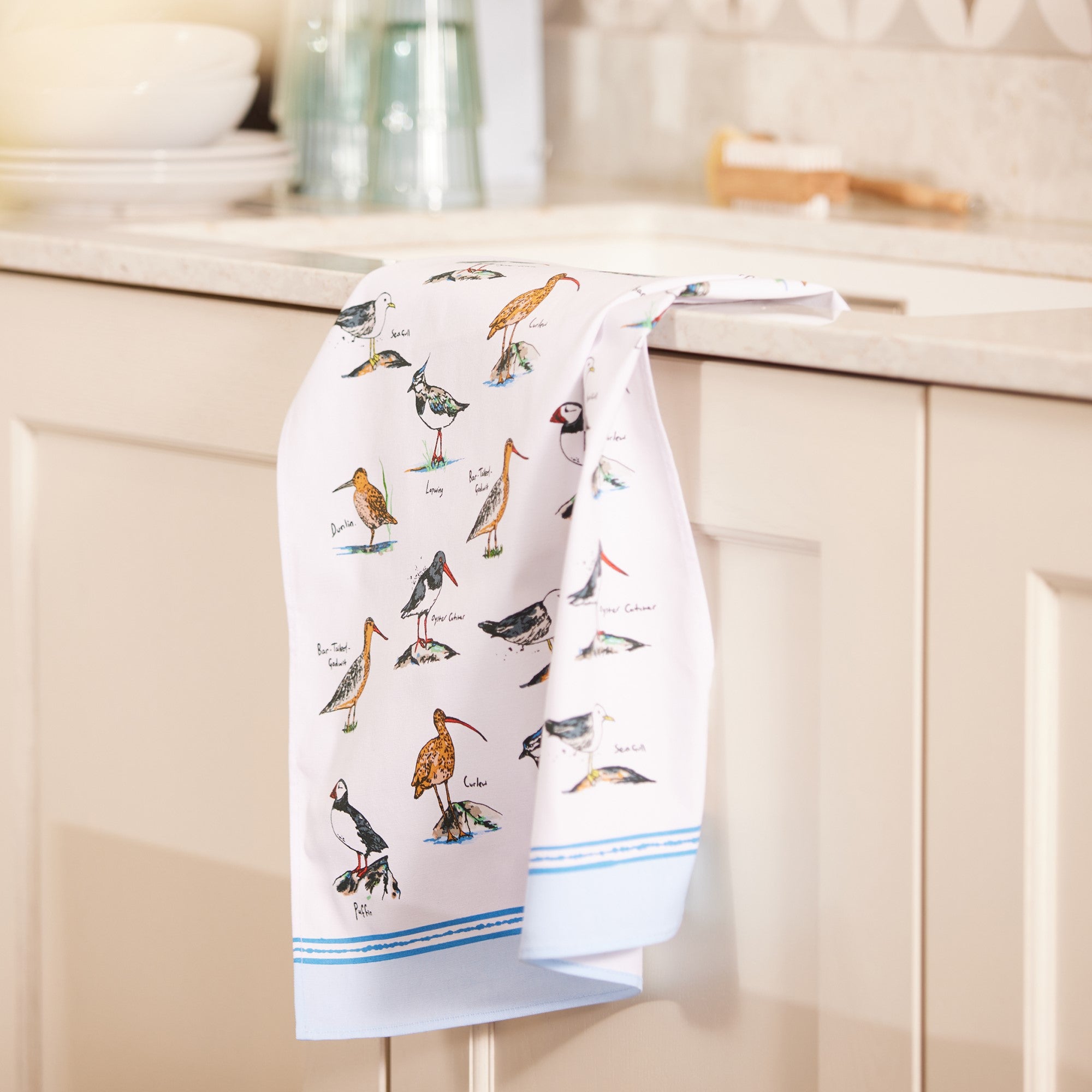 Ulster Weavers Coastal Birds Tea Towel - Cotton One Size in Blue - Tea Towel - Ulster Weavers