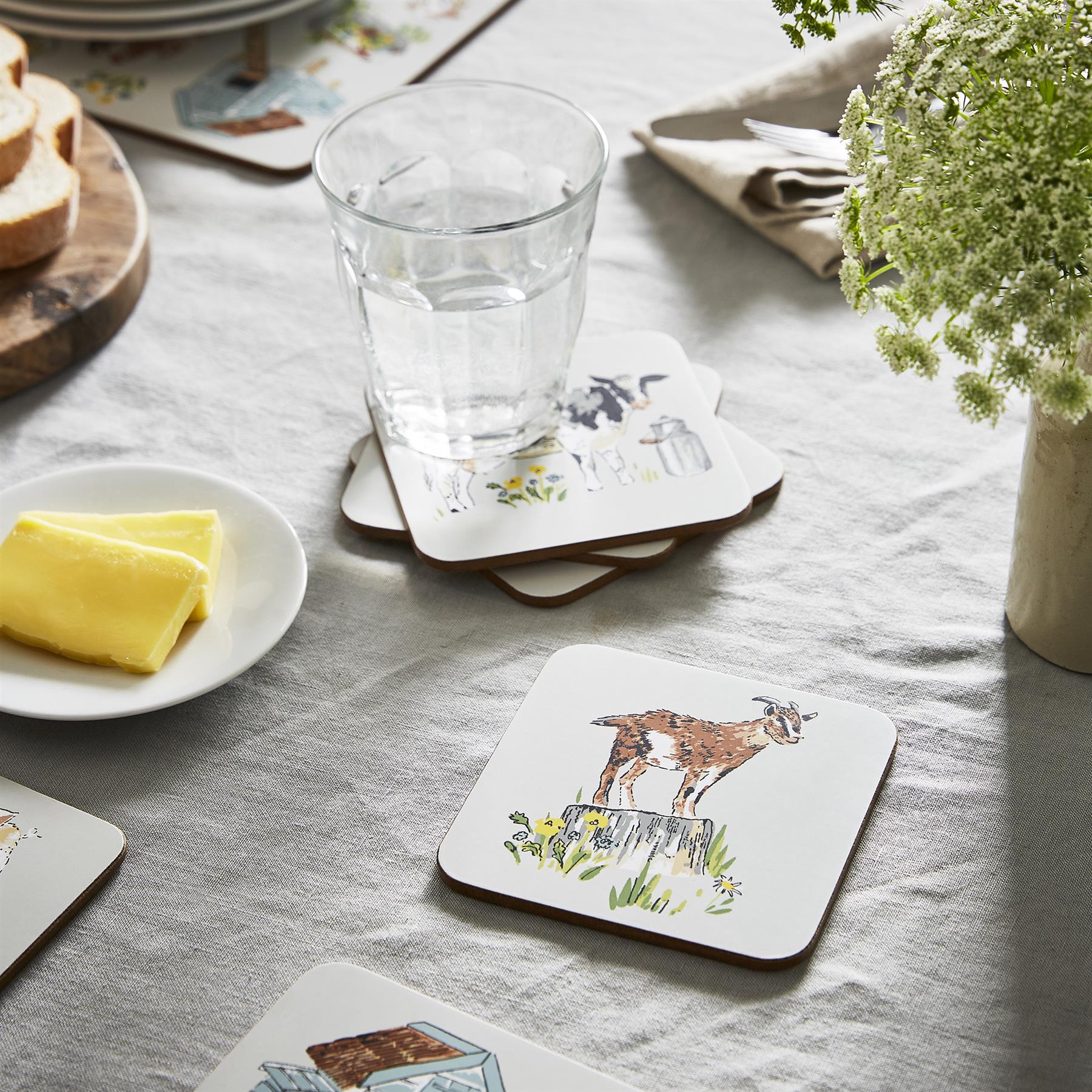 Ulster Weavers Portman Farm Coasters - 4 Pack One Size in Grey - Coaster - Ulster Weavers