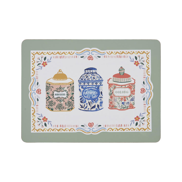 Ulster Weavers Tea Tins Placemat - 4 Pack One Size in Multi - Placemat - Ulster Weavers