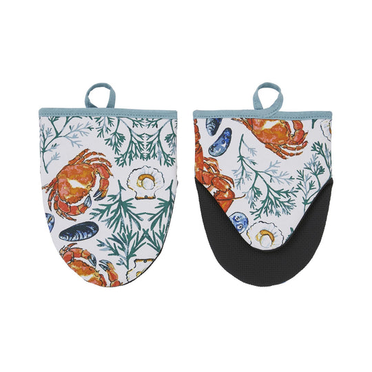 Shellfish Microwave Mitts Pair in Green