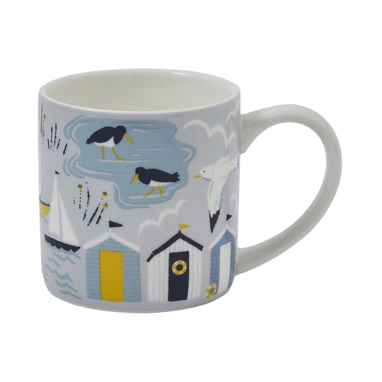 Seashore Bone China Mug in Blue