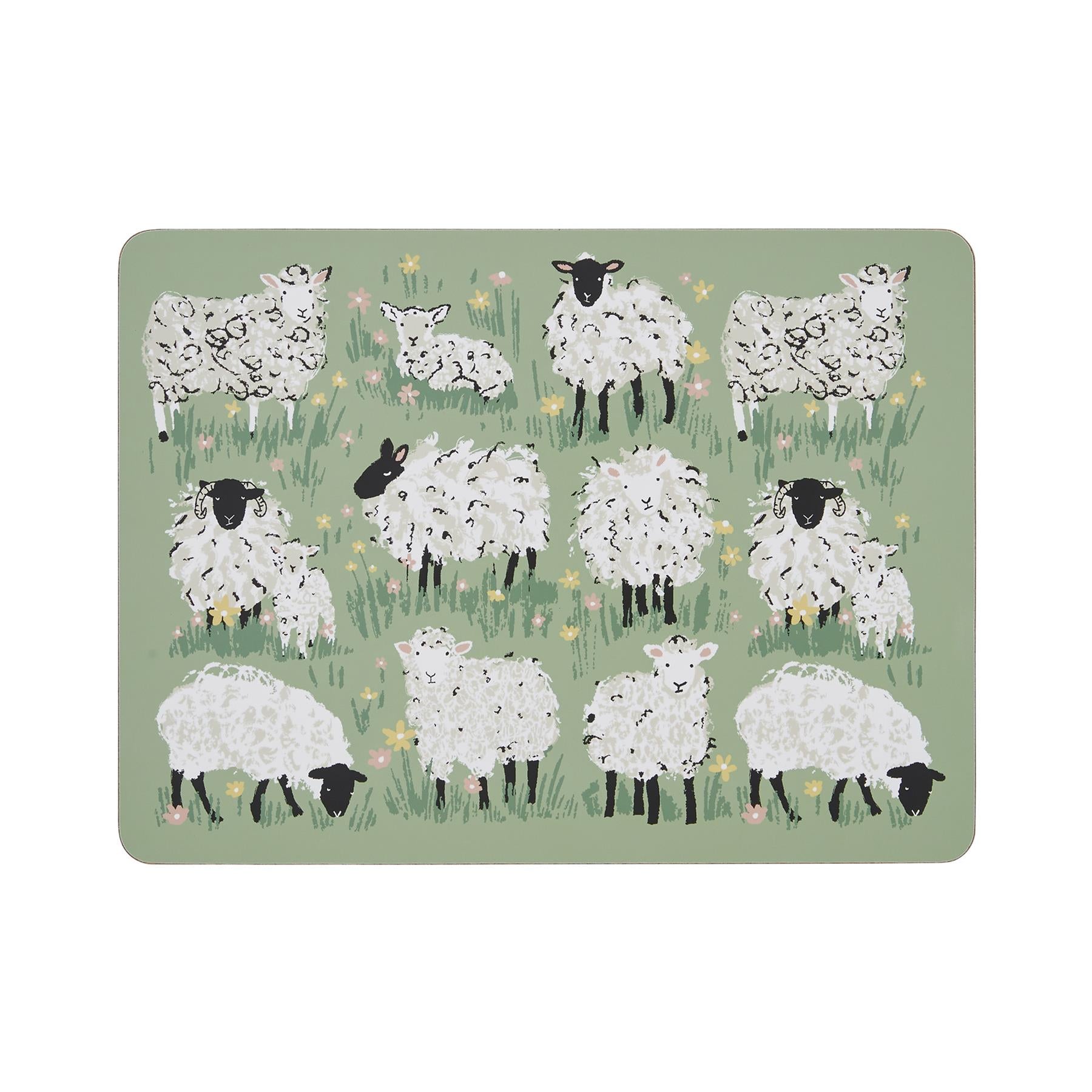 Ulster Weavers Woolly Sheep Placemat - 4 Pack One Size in Green - Placemat - Ulster Weavers