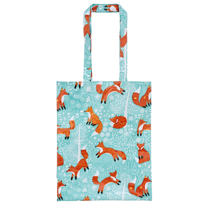 Ulster Weavers Wipeable PVC Gusset Bag - Foraging Fox (100% Cotton coated with PVC, Blue, Medium) - Bag - Ulster Weavers